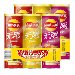 乐事 无限三连罐薯片 312g×2组 原味+烤肉味+番茄味