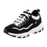 SKECHERS 斯凯奇 男鞋秋冬经典加绒保暖鞋熊猫运动休闲老爹鞋 黑白/BKW 35