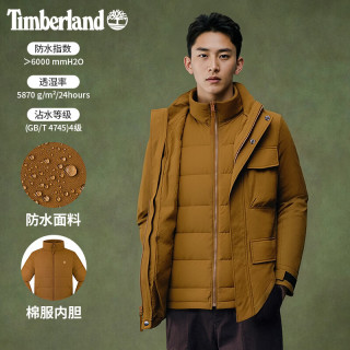 Timberland 官方男装三合一外套防风防水保暖棉服内胆|A6BF4 A6BF4EH2/深小麦色 L