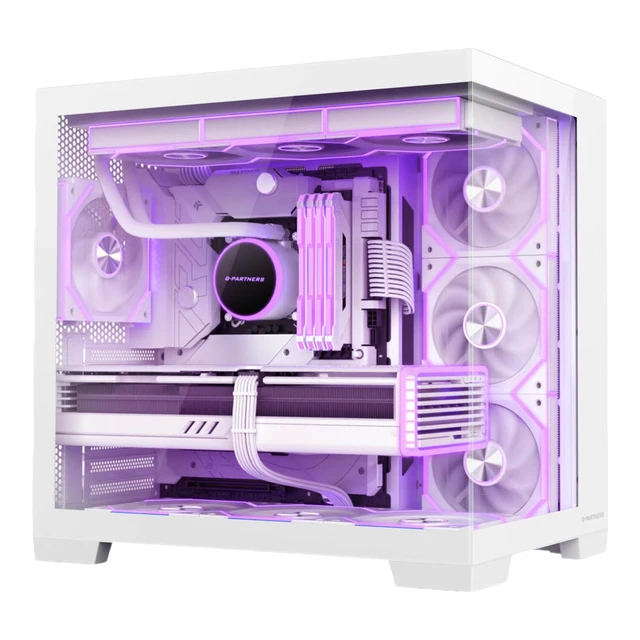 游戏伙伴新锐X5全景视270°电竞舱台式机游戏办公家用 电源机箱 分仓散热 三面快拆 支持360水冷40以内显卡 新锐X5