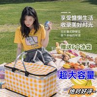 野餐篮郊游户外野炊保温露营可折叠手提提篮野餐用品收纳篮子