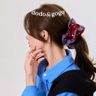 DODOGOGO牛仔蓝波点花边发圈日常大肠发圈立体精致韩系秋冬新年