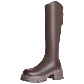 森达 弹力靴女款冬季显瘦粗跟长筒过膝靴