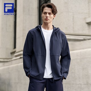 FILA斐乐 男式连帽速干防晒夹克 正黑色-BK 185/104A/XXL