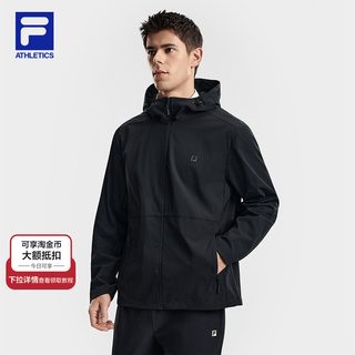 FILA斐乐 男式连帽速干防晒夹克 正黑色-BK 185/104A/XXL