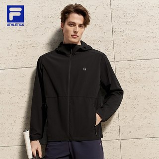 FILA斐乐 男式连帽速干防晒夹克 正黑色-BK 185/104A/XXL