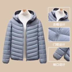 鸭鸭羽绒服 女反季冬季短款秋冬轻薄连帽徒步舒适户外便携露营外套