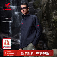 MAMMUT Macun 2.0男士连帽防风防泼水软壳夹克外套 限量 黑色 M