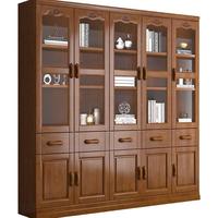  礼奈 现代简约 实木书柜 玻璃门