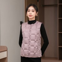 雅鹿羽绒马甲女款2025冬季新款羽绒内胆可外穿内搭修身保暖背心 紫色
