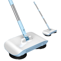 京乐家懒人拖把家用一拖净扫地机扫地机器人手动拖地一体机吸尘拖布 【-蓝色 两块布】