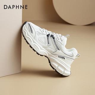 DAPHNE达芙妮银色老爹鞋女2025冬加绒加厚保暖棉鞋厚底增高不累脚雪地靴 黑色【零下保暖】 35