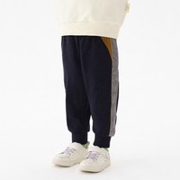 马拉丁童装儿童裤子秋男小童主题图案侧边拼接束脚针织长裤