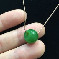 亲瑞和田玉碧玉路路通鼓珠桶珠转运珠光面吊坠菠菜绿苹果绿无裂无瑕 鼓珠有黑点