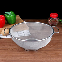 兴跃双耳不锈钢沥水盆网篮厨房蔬菜篮水果篮家用洗菜篮淘米篮沥水漏盆过滤网漏筐 2