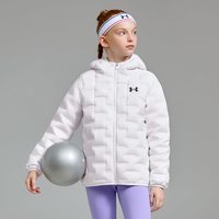 安德玛 童装秋冬短款儿童羽绒服轻薄防泼水鸭绒男女童保暖连帽外套