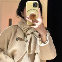女士围巾纯色针织百搭韩系ins高级感氛围感护颈保暖防风围脖