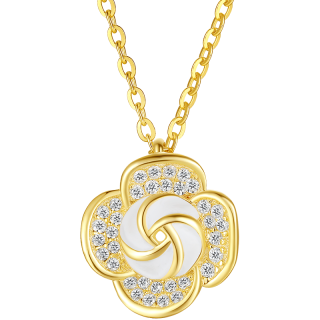 周六福 S925银饰项链 月光玫瑰