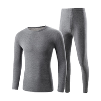  Plandoo/帕兰朵 保暖性 男士保暖内衣套装  【水貂绒】灰 【-5℃~10℃】 2XL 【165-195斤|180-190CM】