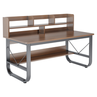 木匠印记电脑桌家用书架一体简易书桌写字办公现代台式电脑桌子简易电脑桌 补贴：拉丝黑橡木色100cm