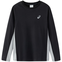 asics亚瑟士童装25年春季吸湿排汗抗菌针织内搭运动长袖速干T恤 001黑色 130cm