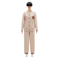 Bananain 蕉内 绒绒520H睡衣男女士动物图案加绒加厚家居服套装开衫款秋冬季 小熊猫-杏仁桃 S