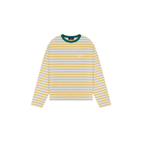 WE11DONE26春季男女同款珍珠样式条纹长袖T恤休闲日常时尚 芥末绿 XL