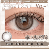 洛然美瞳日抛大直径黑奶油Pro10片装自然轻混血隐形眼镜LENSFANS 800