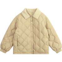 纯一良品(CUNYI)童装儿童羽绒服男童羽绒外套2023冬装中大童女童保暖翻领上衣 橡皮粉 110cm