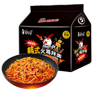 康师傅 方便面 辣鸡肉味拌面 100g*5袋 五连包 超辣火鸡面 袋面速食