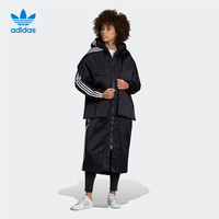 adidas 三叶草棉服女子冬季防风中长款夹克外套EC0936
