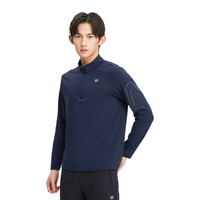 可隆 KOLON SPORT户外休闲衣男款速干运动内搭微拉绒半拉链长袖T恤 LHZT4SN225-NV 藏蓝 180/XL
