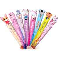 酷小帅 尺子直尺小学生奖励儿童格尺子卡通塑料尺子学生老师激励小礼品15cm带波浪线款 卡通10把