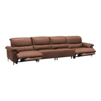 乐至宝LAZBOY25年真皮功能沙发0靠墙仿油蜡双色细纹纳帕皮欢乐谷692 琥珀棕-3.54m-四人位双电动-30天