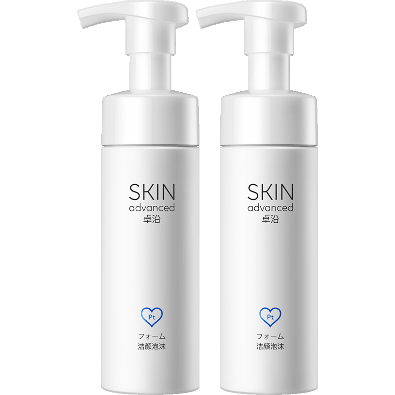 SkIN advanced 卓沿 屈臣氏SA白金舒润氨基酸洁面泡沫洗面奶 新旧包装随机发货 净柔洁颜泡沫150ml*2