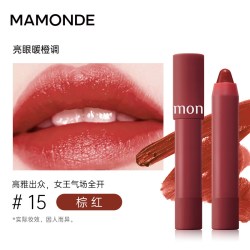 梦妆 丝绒唇膏蜡笔口红柔雾哑光显色经典复古红奶茶色女