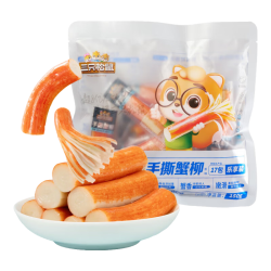 三只松鼠 零食小吃即食海味即食蟹棒口袋海鲜量贩装 手撕蟹柳 180g 1袋