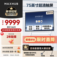 MAXHUB 会议平板一体机触摸屏教学一体机高清智慧屏电子白板视频会议大屏书写投屏新锐