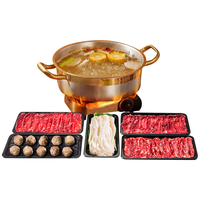 潮夫道2-3人食潮汕鲜切牛肉火锅套餐1400g吊龙雪花匙仁牛肉丸火锅食材