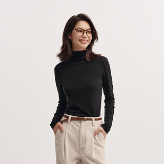  Semir/森马 发热抑菌 女士长袖T恤  黑色90001 M