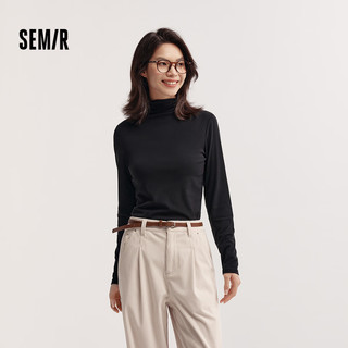  Semir/森马 发热抑菌 女士长袖T恤  黑色90001 M