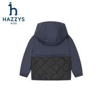 哈吉斯(HAZZYS)【进口款】童装男女童羽绒服连帽保暖外套 藏蓝 1