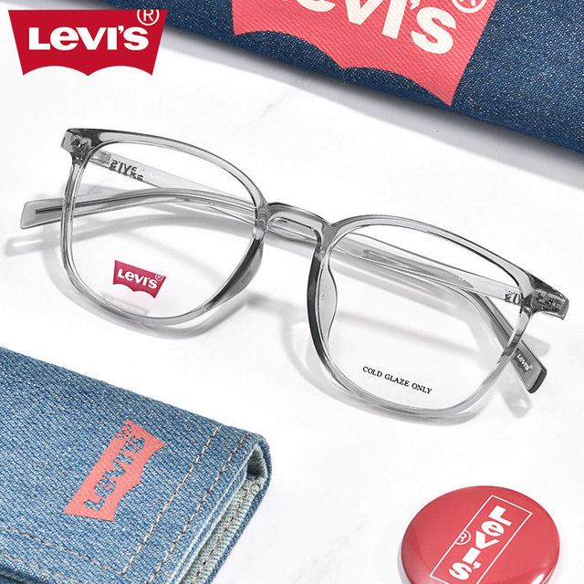 Levi's 近视眼镜框男透明全框大方框TR90复古黑框镜架女配眼镜7095