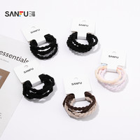 SANFU 大众超弹纹路橡巾发圈 时尚简约发绳发饰配饰头饰844173