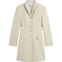 LILY 冬季别致洋气露腰纯色通勤西装连衣裙