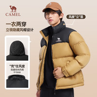 骆驼 CAMEL火山羽绒服2.0男王俊凯同款王者凯甲情侣外套冬城市轻户外 秋叶黄/暗夜黑,男女同款 7066 L