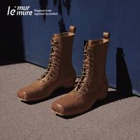 LE MURMURE Le' Murmure 设计师 猪鼻意大利产牦牛皮烟管靴短靴