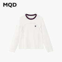 马骑顿（MQD）【运动系列】女童25秋新款跑步健身瑜伽服高弹长袖T恤 本白 1
