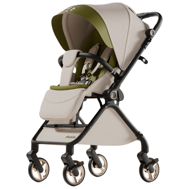 移动端、京东百亿补贴：playkids 婴儿车T12罗马假日遛娃神器可坐可躺轻便折叠推车婴儿推车