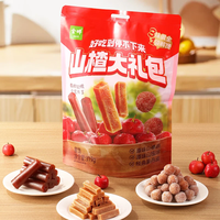 金晔无添加剂益生元山楂条陈皮风味袋装水果条果干果脯蜜饯小零食 山楂大礼包条球卷-混装 319g*1袋